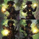 **a brown skinned warlock elf boy doing magic** - Variations (Strong) by <@784252075265490974> (fast)