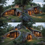 **An earth-embedded home in the style of lake flato architects. The home is built into a small hillside, with southern windows overlooking a meadow akin to the coastal regions of New England. Add some hobbiton accents to the earth home** - Variations (Strong) by <@1182158818818400348> (fast)
-# Create, explore, and organize on [midjourney.com](<https://midjourney.com/imagine?from_discord=1>)