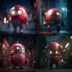 **a 5-heads-tall daruma robot, futuristic design, round red body with metallic textures, glowing eyes, Japanese cyberpunk aesthetics, standing in a moody urban alley, stylized proportions, detailed mechanical joints, soft lighting, anime-style concept art, 3D character render, --ar 1:1 --v 7.0 --no text, watermark --p pmcvoi5 --s 50 --raw** - <@960107048031387718> (fast)