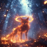 **A mythical fox made of fire, a halo of electricity floating above head, fireflies flying around background, inside of a mystical misty forest, embers in foreground, cinematic, bokeh effect, abstract, foxfire, 3d, uhd, octane render, --ar 3:4 --niji 6** - Upscaled (Subtle) by <@812948421366644747> (fast, stealth)