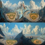 **baseball stadium --sref <https://s.mj.run/nZVub3jGHVE> --ar 7:4 --q 2 --s 750 --v 7.0** - <@1045223853271568434> (fast)