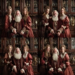 **danta claus with his femaale assistents in his opalized wood cabinet --ar 7:5 --v 7.0 --raw** - Variations (Subtle) by <@1071135204846096475> (relaxed)