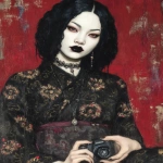 **eerie painting with a color scheme of monochromatic black and white with a pop of Color. The painting uses cross-hatching and palette knife techniques, inspired by analog horror, grunge Polaroids, ukiyo-e and retro Japanese horror. The mood is mysterious and unsettling --exp 50 --stylize 1000 --p djcuvnt --ar 4:5 --v 7.0** - Image #3 <@948741381743083580>