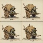 **In a dungeons and dragons and Frank Franzetta art style, a scared crying goblin hiding under an old dirty tarp on a two-wheeled medieval cart --v 7.0** - Variations (Region) by <@478047972412620803> (fast)
-# Create, explore, and organize on [midjourney.com](<https://midjourney.com/imagine?from_discord=1>)