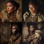 **a black woman wearing animal skin in Ancient African** - <@1059498035081654292> (fast)