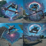 **&lt;https://s.mj.run/tO9hqiaRByg&gt; Holographic icon relics glow with incredible energy, prismatic cores, and kinetic emotional glow in this dynamic graffiti pop art poster. A spectacular Keith Haring painting is depicted on a graffiti wall, creating a hybrid wall collage. Holographic neon signs, graffiti ribbon clouds, sticker bomb icon clusters, and kinetic advertising orbs reflect and reverberate off reflective glass. Gorgeous decorative formations appear in vast landscapes, transporting you to a dream world filled with sea creatures intermingling with humans. Fractal psychedelic fantasy, Animatrix Zentangle illustration style. Dazzling beams scatter holographic light. Intricate geometric shapes, shining mirrors, and futuristic psychedelic locations. Vibrant holographic VFX, ultraviolet glow, aurora flares, fluorescent neon reflective beams, and prismatic reflections. Urban pop art x avant-garde poster x hyper-detail x optical neon illusion x holographic magazine cover x rhythm visual installation international advertisement-- chaos 90 --ar 5:7 --stylize 1000 --exp 100 --v 7.0 --p tmvzwwh --raw** - &lt;@1039020526447894558&gt; (fast)