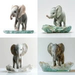 **view from up, Photorealistic, 8k, A micro baby elephant perched on a transparent aventurine tray, white background --ar 3:2 --style raw --stylize 250 --v 6.1** - <@1010963827053043793> (relaxed)