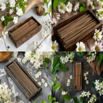 **Champa incense sticks box, surrounded by white champak flowers and sandalwood, mystical and spiritual vibe --ar 4:3 --v 6.0 --raw** - <@1350154422424043543> (fast)