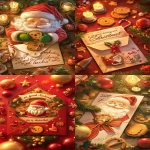 **a letter from santa claus, "as good-looking and detailed as it looks," an envelope with a christmas theme featuring a santa claus cookie cutter on the front, a christmas postage stamp style, a christmas card design, colorful, bright colors, highly detailed, high resolution, sharp focus, super detail, dreamy, 3d render, octane rendering, 8k --ar 5:8 --niji 6** - <@1211866223701401620> (fast, stealth)
-# Create, explore, and organize on [midjourney.com](<https://midjourney.com/imagine?from_discord=1>)