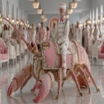 **a festive holiday crustacean anthropomorphic show by Yhierry Mugler on stage, style Belle epoque, --ar 16:9 --raw --s 750 --v 7.0** - Image #2 <@1071135204846096475>