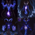 **A colossal cosmic entity of pure void energy, its massive form glowing with deep blues and purples, crowned with jagged crystalline horns radiating ethereal light. Its chest contains a swirling miniature galaxy, pulsing with gravitational power, as if holding an entire universe within. The creature’s arms are outstretched in a commanding, godlike gesture, void tendrils and nebula-like wisps spiraling around it. Its faceless head glows with faint, piercing eyes, exuding an overwhelming presence of cosmic dominion. The background is a vast expanse of space, dotted with distant stars and galaxies, the darkness around it bending under its immense gravitational pull. Hyper-detailed, cinematic lighting, epic fantasy-meets-sci-fi concept art, ultra high resolution, cosmic scale. utopian toast --ar 3:2 --p yqp5qk7 tzl2qbv --v 6.0 --cw 100 --cref <https://s.mj.run/kk6udE1znbM>** - <@106534493057220608> (relaxed, stealth)