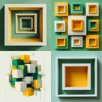 **white, green and yellow box illustration / printing square / three dimensional abstract geometric squares / immersive aesthetics / grandeur of scale --v 6.1 --stylize 250 --chaos 1 --style raw --weird 1 --q 2** - <@1080572898269466724> (relaxed)