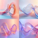 **minimal abstract 3D shape representing digital money flow, soft curved bands, matte plastic or translucent glass, smooth lighting, calm dynamic motion, no UI, fintech theme, vibrant contrast on soft background, 16:9, 4k --ar 16:9 --v 6.0 --raw** - <@1321055388543483937> (fast)