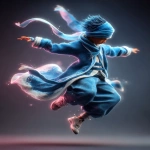 **handsome, young chinese man , wearing a blue and white soft, flowing Hanfu style robe chaos, in a full body, flying in the air pose --ar 18:25 --p f6gpn1a --v 7.0** - Image #1 <@1064451214823129168>