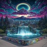 **&lt;https://s.mj.run/tO9hqiaRByg&gt; Holographic icon relics glow with incredible energy, prismatic cores, and kinetic emotional glow in this dynamic graffiti pop art poster. A spectacular Keith Haring painting is depicted on a graffiti wall, creating a hybrid wall collage. Holographic neon signs, graffiti ribbon clouds, sticker bomb icon clusters, and kinetic advertising orbs reflect and reverberate off reflective glass. Gorgeous decorative formations appear in vast landscapes, transporting you to a dream world filled with sea creatures intermingling with humans. Fractal psychedelic fantasy, Animatrix Zentangle illustration style. Dazzling beams scatter holographic light. Intricate geometric shapes, shining mirrors, and futuristic psychedelic locations. Vibrant holographic VFX, ultraviolet glow, aurora flares, fluorescent neon reflective beams, and prismatic reflections. Urban pop art x avant-garde poster x hyper-detail x optical neon illusion x holographic magazine cover x rhythm visual installation international advertisement Ancient European Marble Roads（background: XXXXX） --chaos 90 --ar 5:7 --stylize 1000 --exp 100 --v 7.0 --p tmvzwwh --raw** - Image #3 &lt;@1039020526447894558&gt;