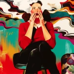 **fumarole eerie painting with a color scheme of monochromatic black and white with a pop of Color. The painting uses cross-hatching and palette knife techniques, inspired by analog horror, grunge Polaroids, ukiyo-e and retro Japanese horror. The mood is mysterious and unsettling --niji 6 --p o4l8lp8** - Image #2 <@948741381743083580>