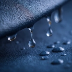 **macro shot of rainwater slowly and gracefully dripping along a luxurious navy blue leather surface** - Image #1 <@1137240197814288404>
