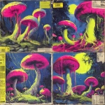 **early 1970s horror B-movie poster style UK bassline cover art, acid rave theme, dripping random objects with tongues out and sweat, chaotic mushrooms, exaggerated lighting, VHS grain, neon green and pink palette, hand-painted airbrush textures, campy sci-fi horror vibe, glowing outlines, dramatic composition, inspired by Phatworld, Mozey, Interplanetary Criminal, --ar 1:1 --v 7.0 --s 850 --q 2 --raw** - Variations (Strong) by <@289277077293760513> (fast)
-# Create, explore, and organize on [midjourney.com](<https://midjourney.com/imagine?from_discord=1>)