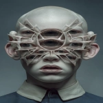 **reconfigured face, out of place ear, rearranged face, mouth above eyes, nose on chin, surreal fluidity crisis, mangled facial features many eyes --ar 2:3 --raw --sref 1809924337 77 13 6 95 24 --p ajjw9qi --exp 50 --sv 4 --s 666 --v 7.0** - Image #4 <@788265797444173834>