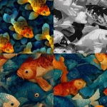 **tessellating fish tessellations by m.c. escher, tessellated --tile --s 999** - <@926596241574461530> (fast)