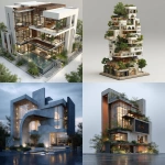**architectural mass idea, 3 floors, 500square meter** - <@923785513230557225> (fast)