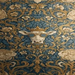 **<https://s.mj.run/0GMbnBQLfYo> william morris wallpaper design of humanoid cows wearing sunglasses and wearing a crown, using 3 colours only --no birds --ar 13:25 --iw 3** - Image #4 <@1103975769467789322>