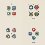 **a simple illustration fit for a middle school textbook, that shows simple icons that show "social media functions" such as sharing, liking, and messaging.** - Variations (Strong) by <@950771113464569916> (fast)