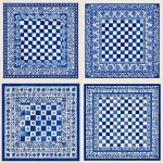 **create Printed Silk Check Foulard pattern in blue and white background --v 7.0** - Variations (Strong) by <@1013652600119373834> (fast)