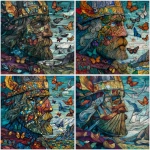 **Stainglass Leif Erikson in a Butterfly dream of Greenland --v 7.0 --raw** - Remix (Subtle) by <@289471203620421643> (relaxed)