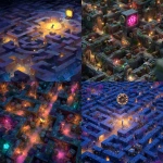 **A huge magical labyrinth filled with scattered treasure chests, a person slumped at a dead end in a vast maze, while a glowing digital timer floats above. Despite the moment of failure, the scene feels bright, happy, and full of hope, in the style of a Disney animated movie, colorful, whimsical, beautifully lit, detailed fantasy world.** - <@1293468415985451029> (fast)
-# Create, explore, and organize on [midjourney.com](<https://midjourney.com/imagine?from_discord=1>)