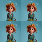 **cartoon character, female farmer, hourglass shaped body, pixar artstyle --v 7.0** - Variations (Region) by <@798906196995997708> (relaxed)