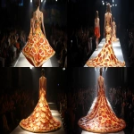 **pizza dress on the runway, melted cheese getting all over the catwalk because it's actually a real pizza, embarrasing --ar 17:9** - <@1178205273886822471> (relaxed)