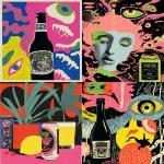 **Packaging design for "Utopian Toast", a collaboration beer between Utopian Brewing and Toast Ale. The beer is known for its rich flavour. Abstract illustration using a limited colour palette --ar 5:6 --raw --sref 527794733 3103643578 5272044 --p yef8s2m e71nq4z --s 50 --v 7.0** - <@1209615304372658177> (relaxed)