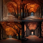 **editorial photography, wide-angle view, view through a colonnade of trees, fiery autumnal coloration, tenebrism, strong visual flow --ar 5:7 --s 400 --v 7.0 --draft** - <@1086927454209314856> (relaxed)
