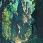 **A large mansion in the forest, a dense forest, scenery, simple illustration, monotonous illustration with few lines, not fantastical, realistic, colored pencils --ar 16:9 --niji 6** - Image #3 <@915835811092656128>