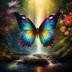 **dream like image of rainbow colored butterfly, forest background, waterfall, epic scenery, photorealistic --v 5.2** - Upscaled (2x) by <@754226842650542162> (relaxed, stealth)
