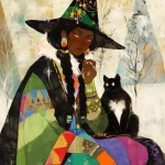 **Warrior witch thundersnowpunk with long braids and stylized warrior witch’s hat and lemur companion in the snow --sref 1999999999 1999999991 416557976 2252558232 698008135 1078492728 2187294478 217414415 416417418 7337 80085 696969 47 73 97 100 --sv 4 --niji 6 --p grjlt42 --raw** - Image #2 <@948741381743083580>