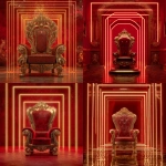 **an high definition opulent and rich looking red and metallic gold king's throne outlined in gold trim with dynamic gold glow illuminating from behind the throne. With golden neon squares cascading backwards in succession against a red background.** - <@817880507983069194> (fast)
-# Create, explore, and organize on [midjourney.com](<https://midjourney.com/imagine?from_discord=1>)