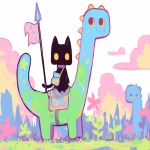 **cute medieval cat rides a diplodocus into battle --ar 3:2 --sref 1198707268 --profile xd6tqqy --sw 400 --stylize 800 --niji 6** - Image #3 <@937851746712186921>