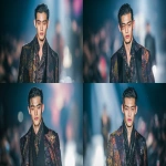 **full-body runway shot of a fashionable 30-year-old Taiwanese man, long-shaped face, fair pale skin, thick eyebrows, large expressive double-lidded eyes, naturally full lips, softly contoured cheeks not sunken; styled with bold smokey eye makeup and glossy lip color, paired with avant-garde fashion outfit, contemporary hairstyle; walking confidently on a glossy runway stage with cinematic spotlight, blurred audience in the background, dramatic high-fashion editorial photography style, sharp focus on makeup and hair, elegant and powerful vibe, no text, no watermark --ar 16:9** - Variations (Strong) by <@1090872516857299025> (fast)