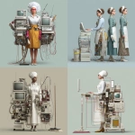 **8-bit representation of an active advertising agency cleaning lady who is simultaneously a housewife, cleaning lady, art director, senior art director, creative director, CEO, and head chief officer. Multifunctional talent HR job profile visualization. Sometimes she types on the computer, sometimes she operates a trade fair display, sometimes she operates her mobile device, and sometimes she is a Sheeva g Translated with DeepL.com (free version) --s 250 --v 7.0 --p 93rg6id** - <@712715398402801715> (fast)