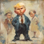 **Narcissistic baby man leader, Children's book illustrations --p 9uhxc6m --v 7.0** - Image #2 <@1135636698060038216>