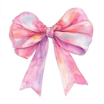 **clipart illustration of a pink coquette bow in whimsical watercolor, pastel pink, isolated on a white background --v 6.1** - Image #3 <@886762280631558156>