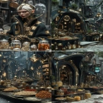 **Elf Market ; in the style of cinematic style photography, photorealistic images, ray tracing, subsurface-scattering, realistic lighting, live action 3D rendering --fast --v 7.0 --sref 89616974 1044 --sv 4 --ar 3:5 --exp 50 --p 7u4x1qi** - <@1018138887199129620> (turbo)