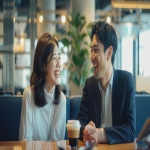 **Beautiful Japanese woman and handsome Japanese man laughing together during a coffee break in a modern office lounge, relaxed and friendly atmosphere, bright daylight, natural smiles, cinematic photography, positive workplace mood --ar 16:9 --v 6.0 --raw** - Image #1 <@1074578484602601522>