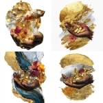**<https://s.mj.run/-Mgci0ccS_g> Upscale image with watercolor, acrylic brush strokes, metallic gold. White background, extremely detailed, highest resolution** - <@1103816835914276934> (fast)