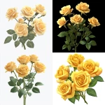 **ultra realistic cartoon animated chobi style dozen yellow roses. Make it PNG style** - <@1168003896543817728> (fast)