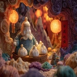 **<https://s.mj.run/grMOhq1kA28> <https://s.mj.run/GnGbrixvR3Q> <https://s.mj.run/8jxKtCZZP8o> <https://s.mj.run/5PLORpdLDIA> A Dramatic Marble-Moment of the Xiaolongbao Soup-Dumpling's God's Fall from Grace in Candyland --ar 3:2 --v 7.0** - Image #4 <@1071135204846096475>