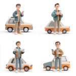 **A middle-aged man holds a phone in his hands with a satisfied expression, a blue, white, orange, beige, and gray car 3d icon animation style** - Variations (Strong) by <@724650895828189215> (fast)
-# Create, explore, and organize on [midjourney.com](<https://midjourney.com/imagine?from_discord=1>)