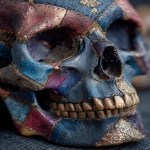 **patchwork telomere skull black glowing ember charcoal burnt --s 250 --v 7.0 --ar 3:4** - Image #4 <@974789918188535848>